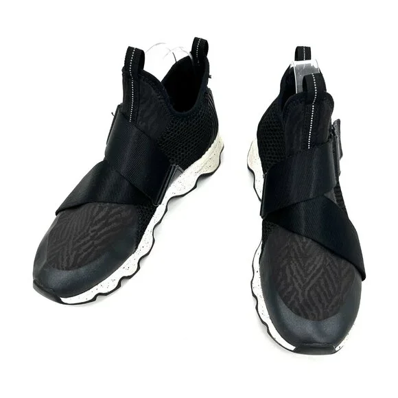 SOREL Women's Kinetic Sneak Laceless Sneakers Black White Sea Salt Size 7.5 - Picture 3 of 8